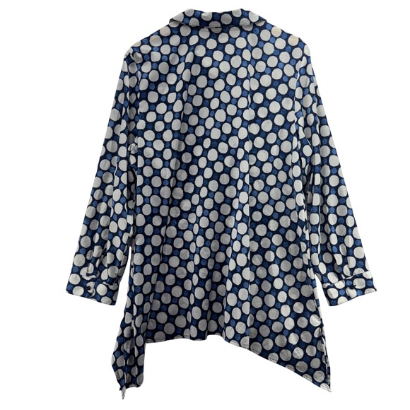 Chicos Womens 3XL 16 18 Polka Dot Blouse Button Down Long Sleeve Top Workwear - Picture 7 of 10